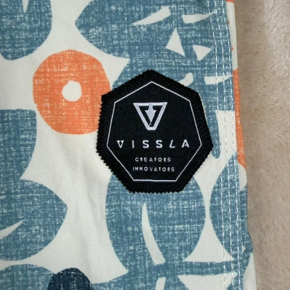 Vissla Mens Upcycled Coconut Floral Board Shorts Orange Teal Size 29 M106XZAN